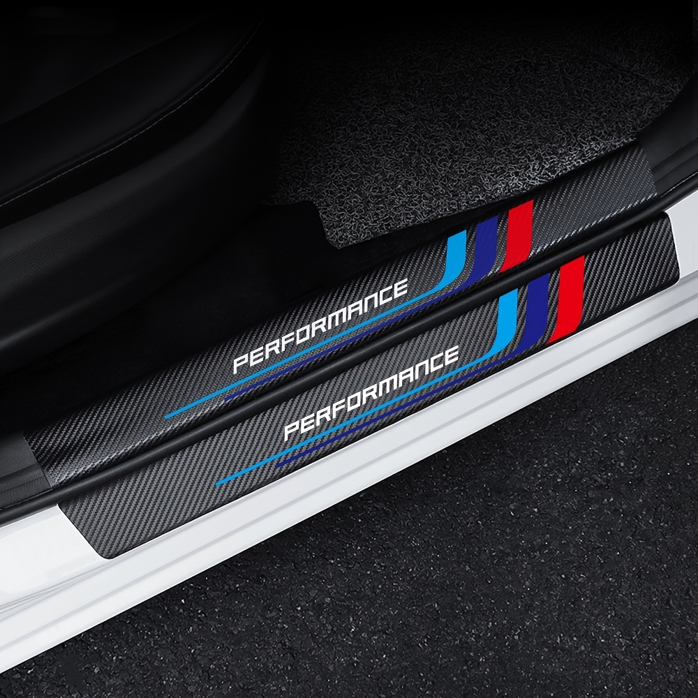 Car Accessories Nz - 4 buah stiker pelat Sill serat