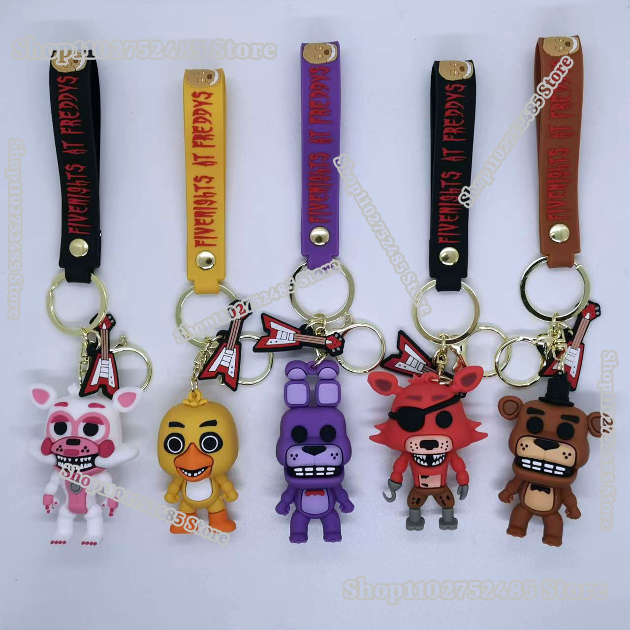 Car Accessories Papar - 5pcs Gantungan Kunci Figur Anime FNAF
