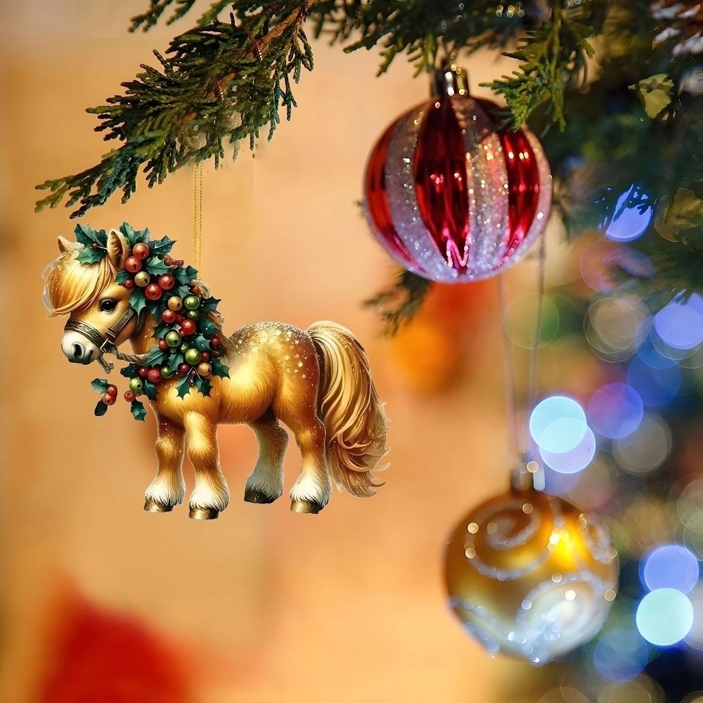 Car Accessories Xmas Gifts - Aksesoris DIY Gantungan Natal 2D Datar,