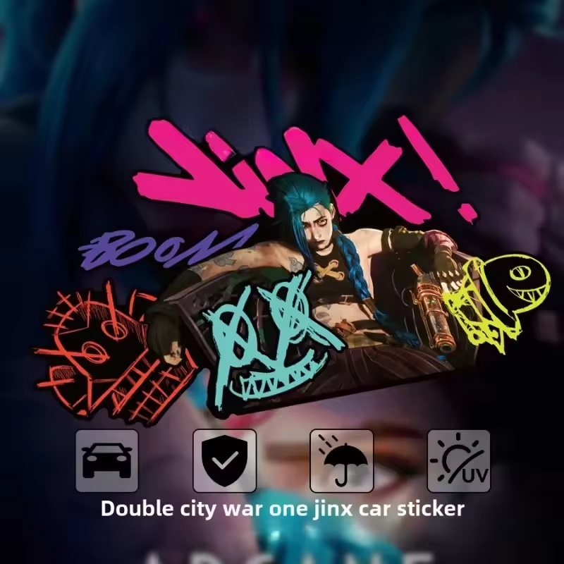 Car Accessories Nz - Stiker Mobil Reflektif Grafiti Arcane Jinx