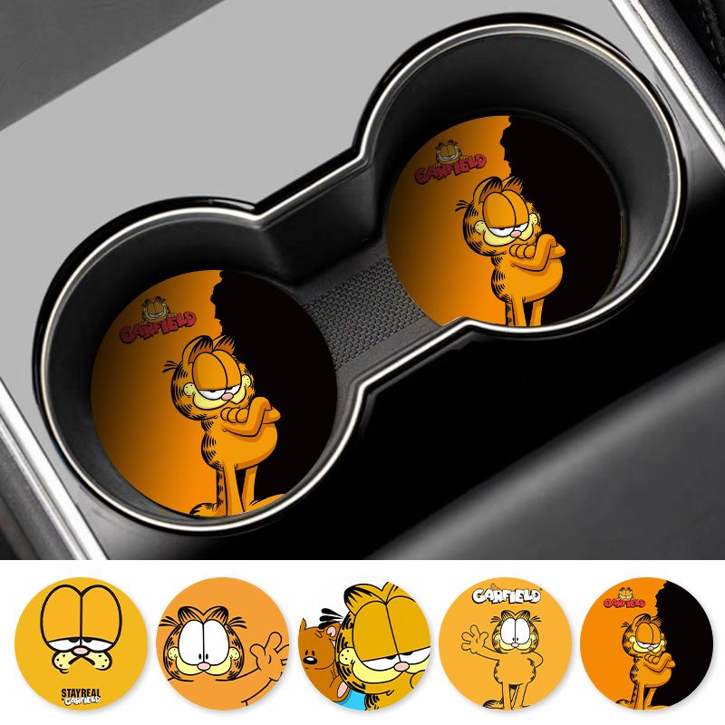 Car Accessories Workshop - Kartun Garfield Car Cup Coaster Universal