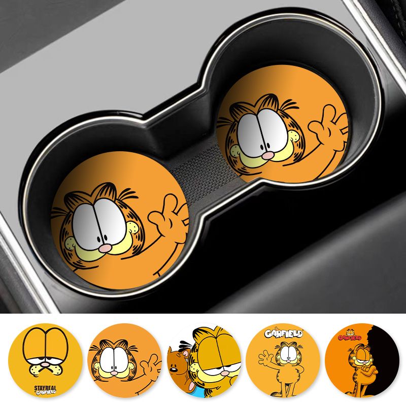 Kartun Garfield Car Cup Coaste - Car Accessories Workshop ulasan dan harga