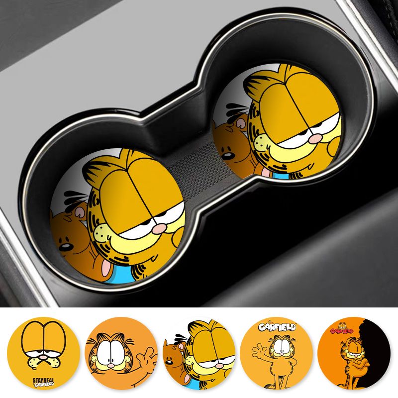 Kartun Garfield Car Cup Coaste - Car Accessories Workshop ulasan dan harga