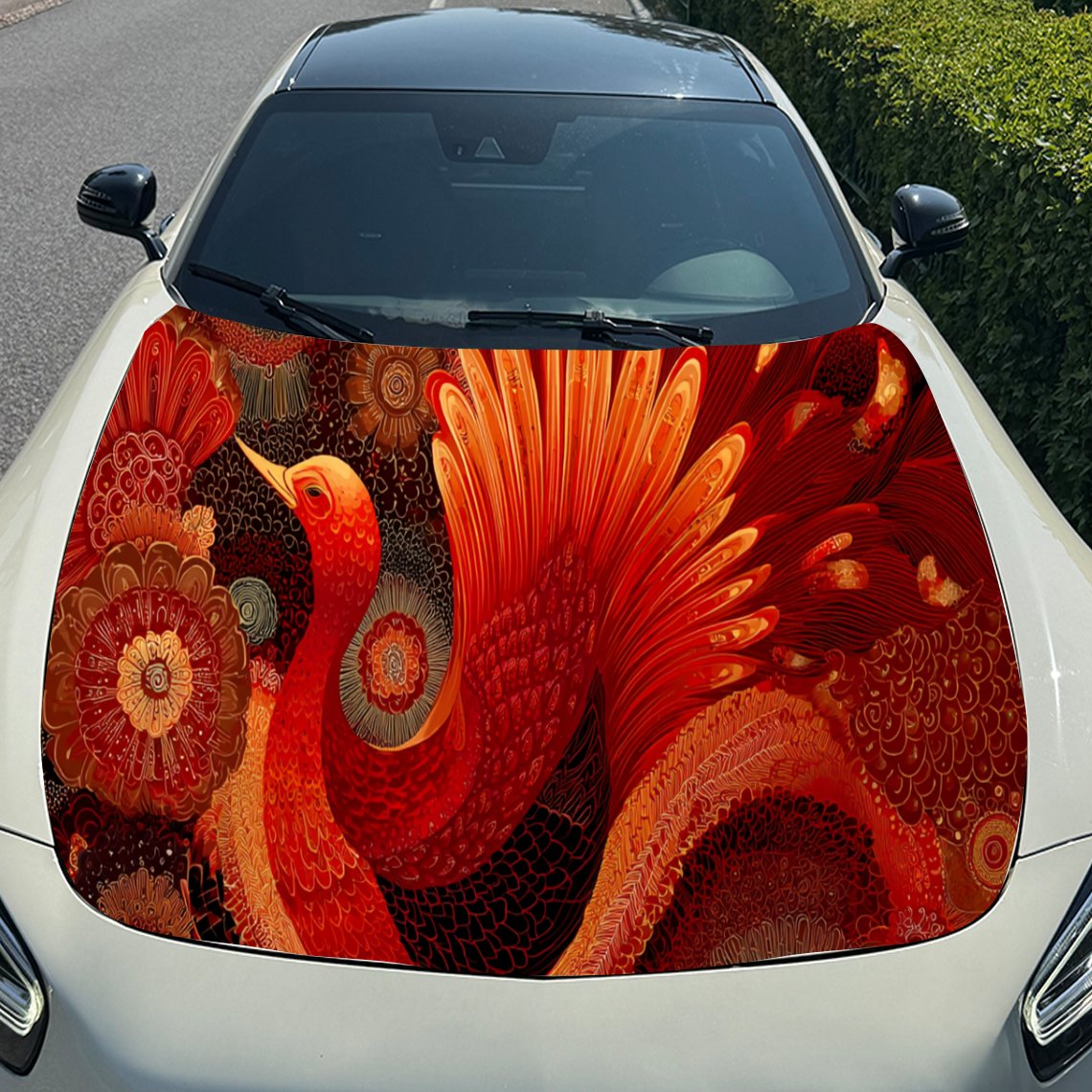 Stiker Kap Mobil Phoenix Merah - Car Accessories Phoenix ulasan dan harga